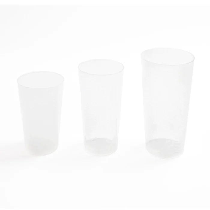 Transparent reusable drinking cups