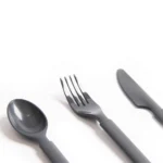 Reusable plastic cutlery grey