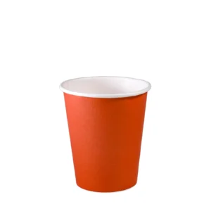 Copo de papel descartável reciclável vermelho - 270 ml (9 oz) | 240 unidades/caixa