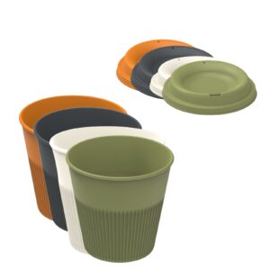 Packs Taza de café reutilizable + tapa pequeña 310ml - 4 Colores surtidos/paquete, 16 packs/caja