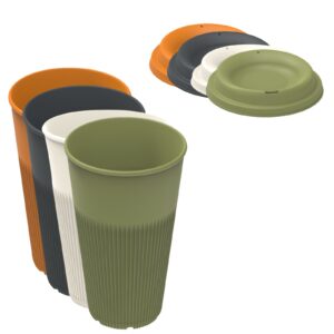 Packs Taza de café reutilizable + tapa grande 500ml - 4 colores surtidos/paquete, 16 paquetes/caja