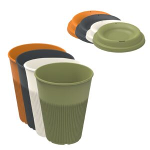 Packs Taza de café reutilizable + tapa mediana 380ml - 4 Colores surtidos/paquete, 16 packs/caja